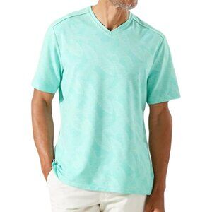 Tommy Bahama Men’s Medium Riviera Azure Grande Fronde IslandZone V-Neck Tee